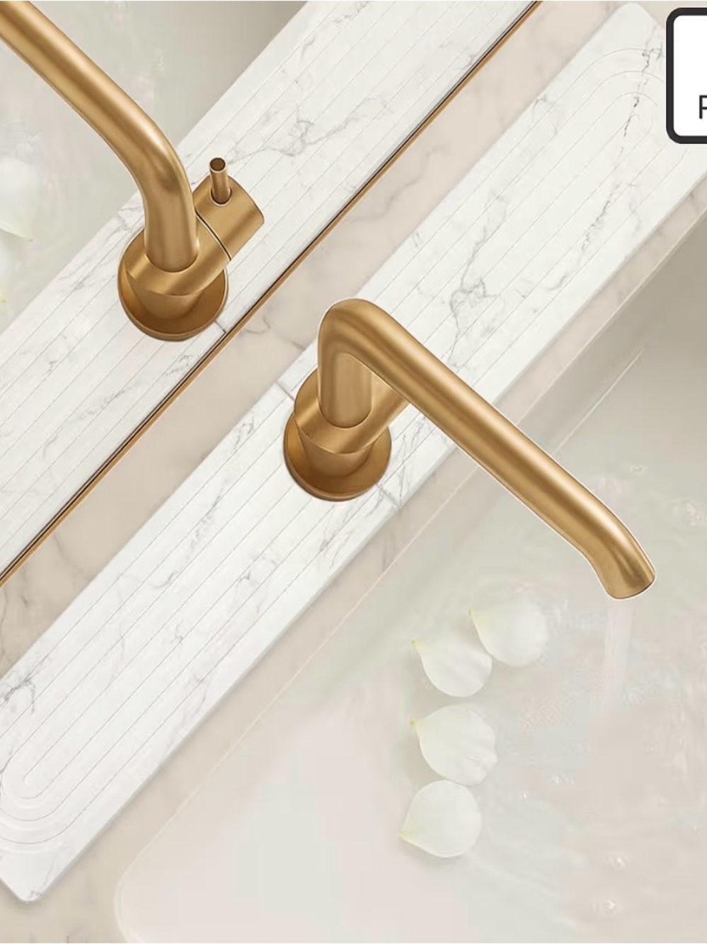 Drying stone faucet mat for kitchen sink splash guard white marble 24” x 4” NEW
